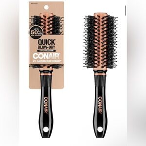 Black and Brown Round Styling Brush for Hair
